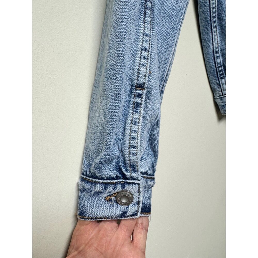 FREE PEOPLE Ramona Denim Trucker Jacket, Oversized, Distressed, Sz XS - Picture 8 of 11